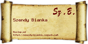 Szendy Bianka névjegykártya